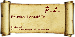 Pruska Lestár névjegykártya